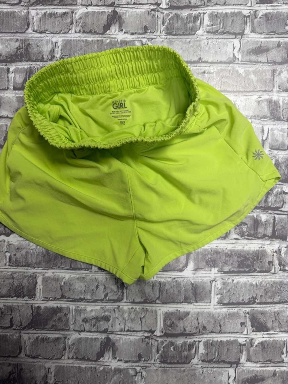 Athleta Girl Neon Lime Athletic Shorts with Elastic‎ Waistband